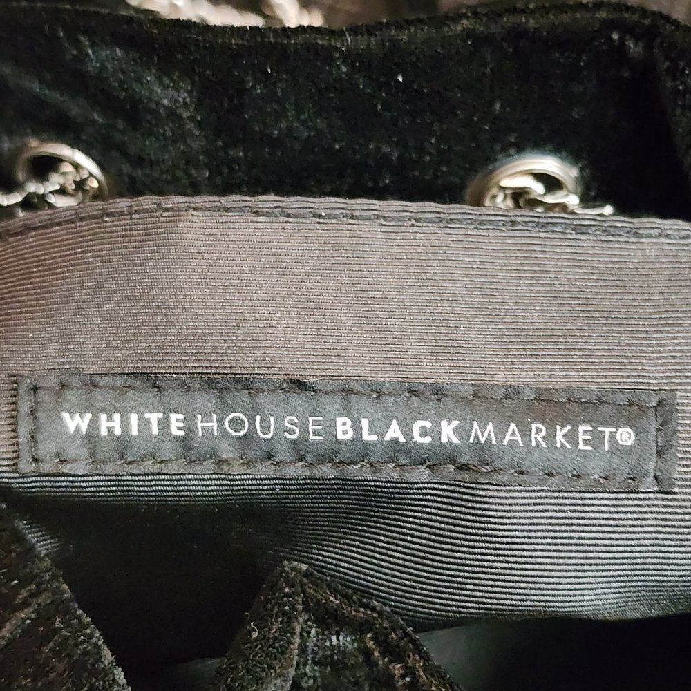 White House Black Market Black Velvet Drawstring Bag - Picture 10 of 10